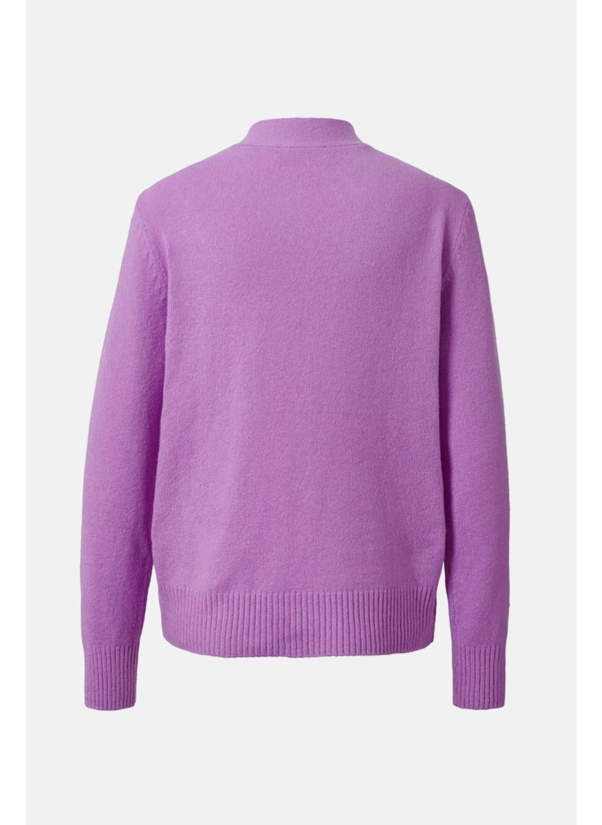 Tchibo - Women V-Neck Knitted Cardigan, Lilac - Image 1