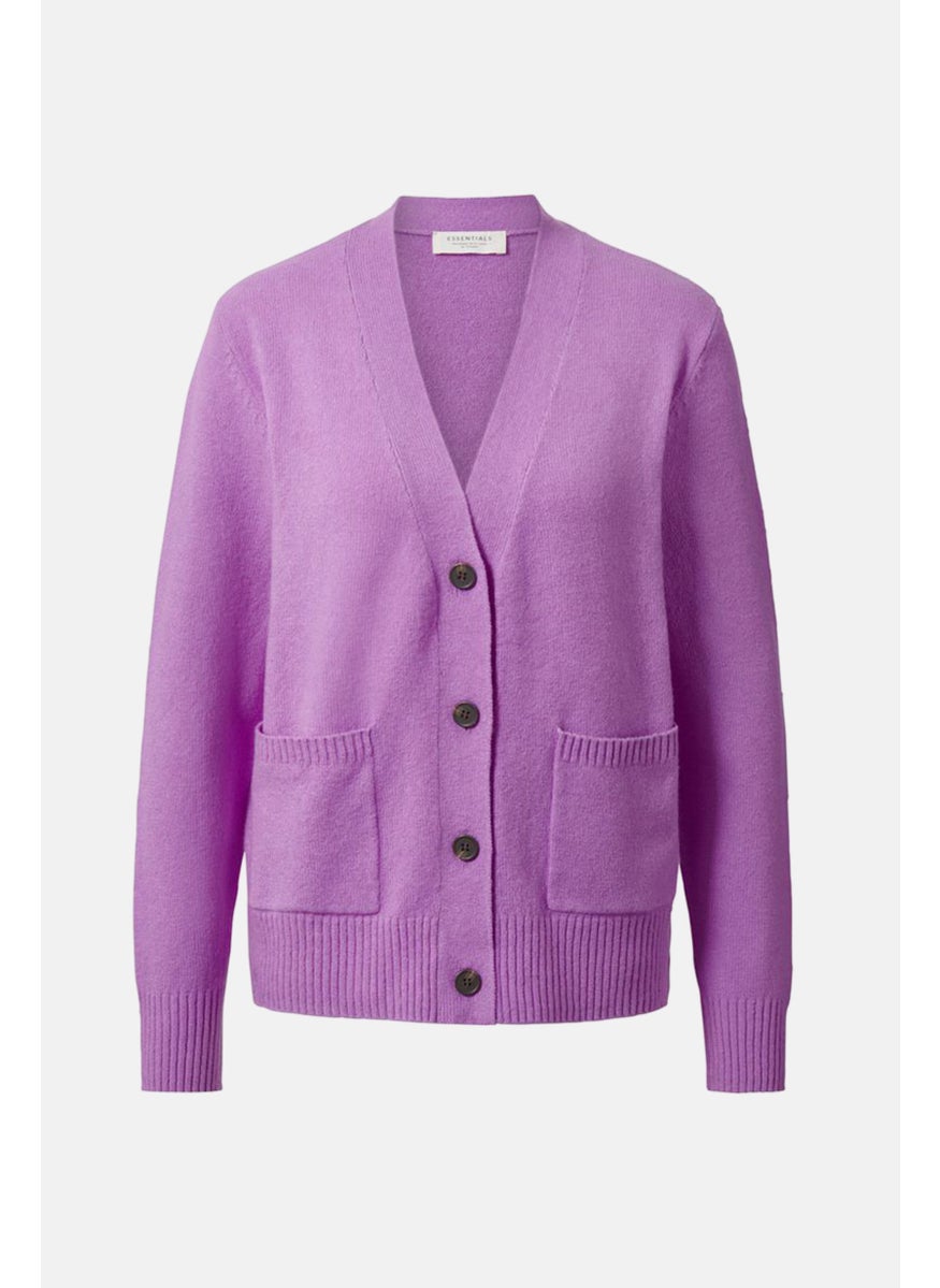 Tchibo - Women V-Neck Knitted Cardigan, Lilac - Image 1