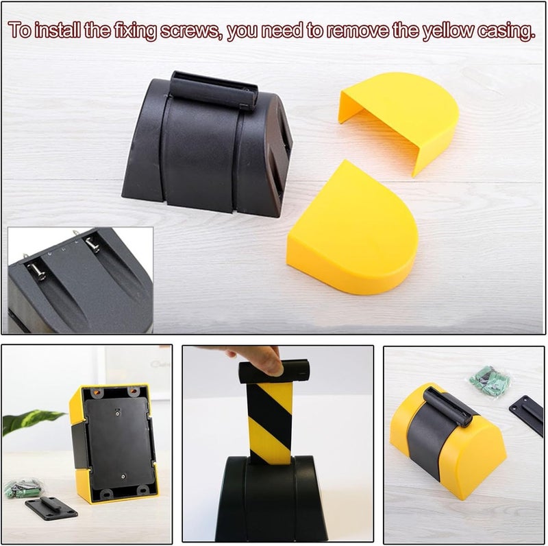 Retractable Belt Barrier, with Mounting Accessories,2/3/5/10M Wall Mount Safety Cordon Barrier,Queuing Safety Tape Cordon, Airports, Banks, School/B/5M/16.4Ft - Image 5