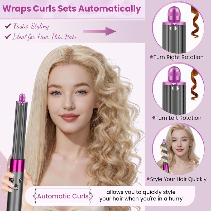 PUREGUST 30MM Long Hair Barrels Attachment Compatible with Dyson Airwrap HS01 HS05 HS08 Accessories, Automatic Curling Iron Curlers for Soft Inward Curls Voluminous Outward Waves Rose - Image 4