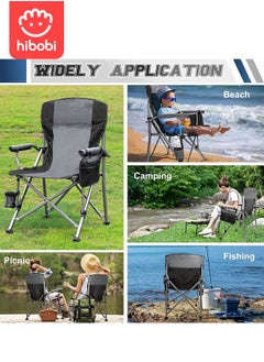 Camping Folding Chair, Outdoor Armchair With Side Storage Bag And Cup Holder, Fishing Chair - pzsku/ZDD5093B70828D12230D3Z/45/_/1735983530/b2baf0ce-3e63-4633-a1ef-bfce22e92188