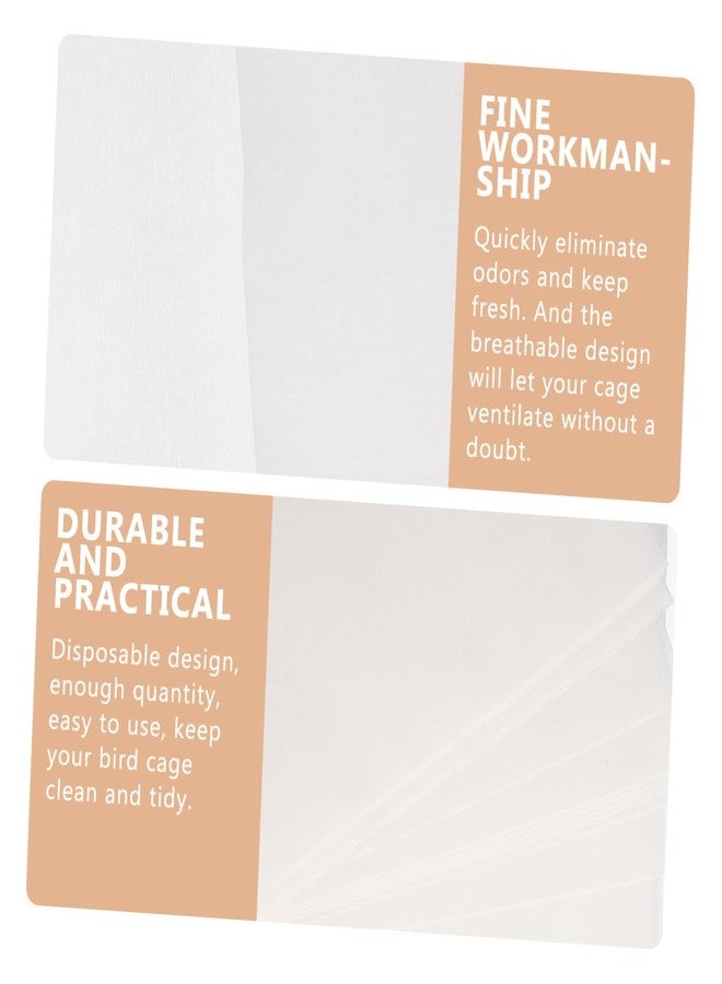 VICASKY 100Pcs Disposable Bird Cage Cushion Papers Absorbent Bird Cage Bottom Pads for Parrots Cockatiels and Conures Easy Clean Liner for Mess Birdcage Maintenance - Image 4