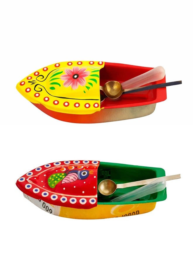Toolart Hand Painted Classic Steam Powered Tin Metal Pop Pop Boat, Candle Powered Putt Putt Water Toy with Vintage Design, Multicolor (rg_steam_Boat_RY) - Image 2