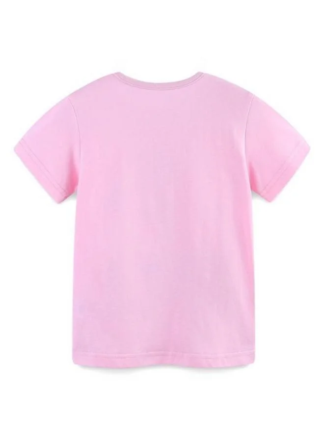 YUNIQEE Pink Printed Short Sleeve Crew Neck T-Shirt