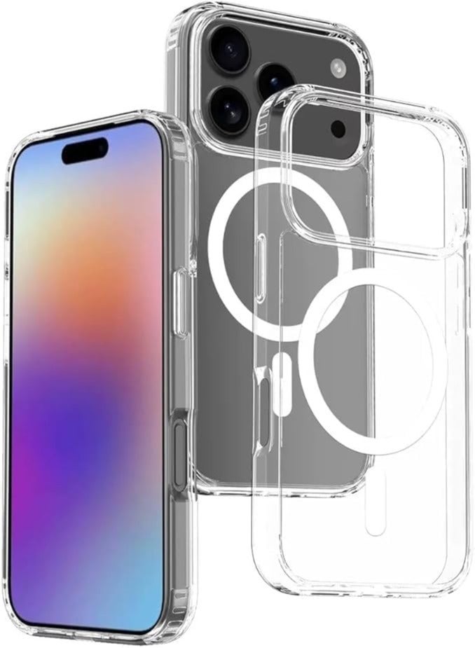 Rabos iPhone 17 Pro Max Case Magnetic Clear Compatible with MagSafe,Slim Anti-Yellow Mil-Grade Drop Protection-Crystal Clear - Image 1