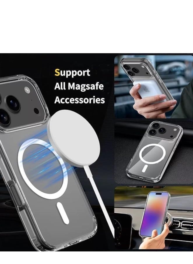 Rabos iPhone 17 Pro Max Case Magnetic Clear Compatible with MagSafe,Slim Anti-Yellow Mil-Grade Drop Protection-Crystal Clear - Image 2