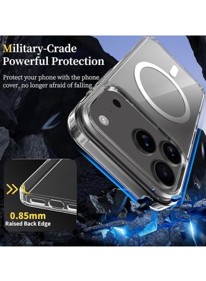 Rabos iPhone 17 Pro Max Case Magnetic Clear Compatible with MagSafe,Slim Anti-Yellow Mil-Grade Drop Protection-Crystal Clear - Image 3