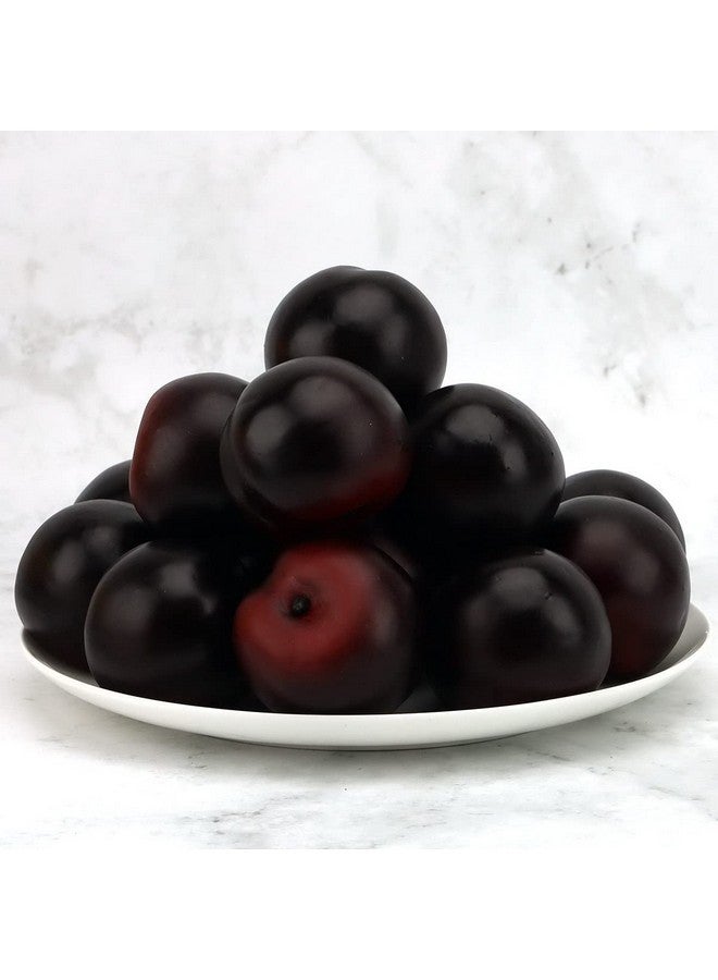 جريسورث 8 قطع من الفاكهة الاصطناعية الواقعية من البرقوق المملح، زينة حفلات منزلية، لعبة طعام، دعامات تصوير نموذجية - Image 4