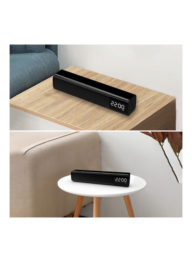 NIBEMINENT Bluetooth Wireless Speaker With FM Radio And Clock LU-VQ9-75 Black  - Image 2
