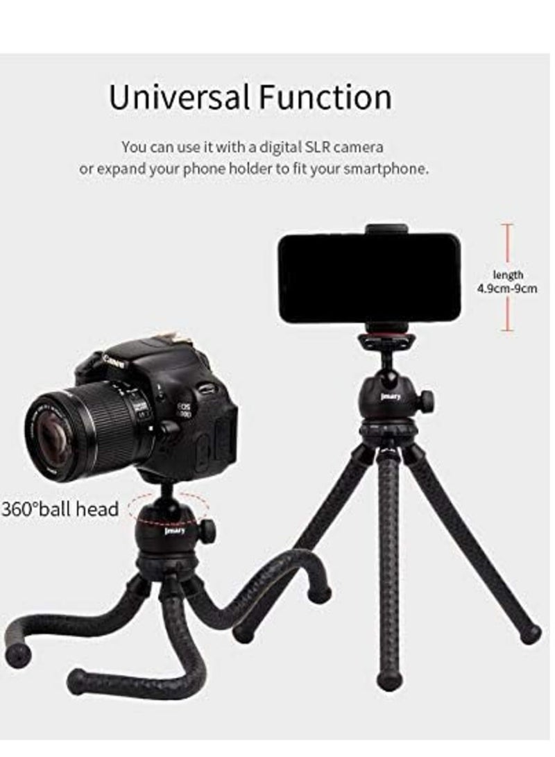 JMARY MT-25 - Table Top Mini Portable Flexible Tripod Stand for Mobile Phones and DSLR & Digital Cameras - Coming with Universal Mobile Phone Holder (MT-25-BLK) - Image 3