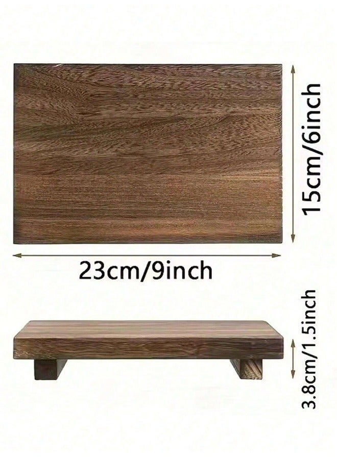 SHAOZHEN 1 Piece Wood Tray Pedestal Stand, for Bathroom and Kitchen Sink, Soap Tray, Candle, Plant, Perfect Farmhouse Decor 9*6 *1.5 inch 23*15*3.8cm - Image 2