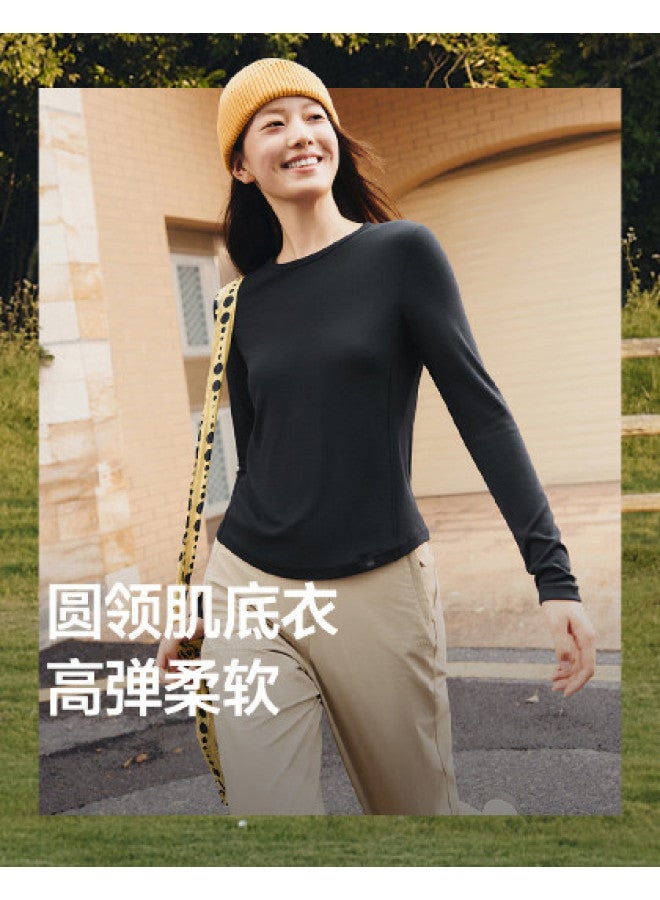Beneunder New Round Neck Base Layer Shirt, Wear Inside Or Outside, Skin-Friendly Comfort, High Elasticity, Slimming Fit, Versatile, Anti-Pilling - Image 1
