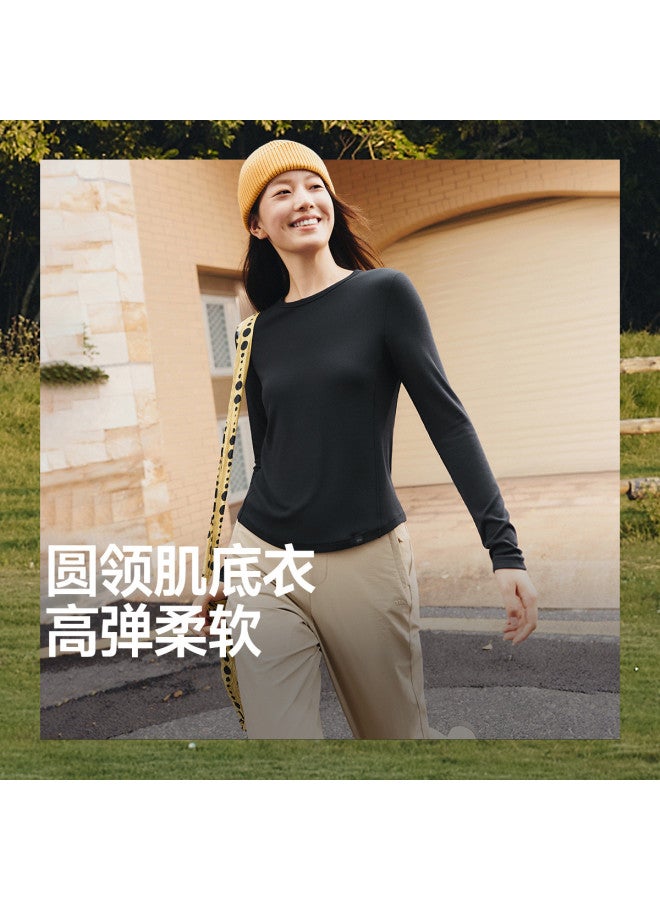 Beneunder New Round Neck Base Layer Shirt, Wear Inside Or Outside, Skin-Friendly Comfort, High Elasticity, Slimming Fit, Versatile, Anti-Pilling - Image 2