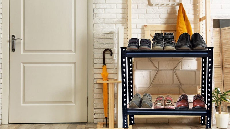 VISHVA Black 30 24 12 Inches 2 Shelves Adjustable Shelf Steel Storage Rack Garage Shelves Display Rack Boltless Rivet Rack - Image 4