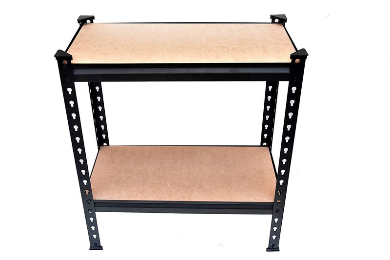 VISHVA Black 30 24 12 Inches 2 Shelves Adjustable Shelf Steel Storage Rack Garage Shelves Display Rack Boltless Rivet Rack - Image 5