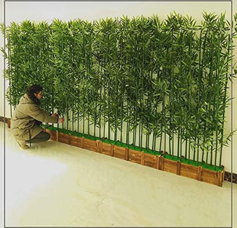 VRB Dec نبات شجرة البامبو الاصطناعي من VRB Dec Tm بأوراق وعصي بامبو أصلية وبوليستر بدون أصص ارتفاع تقريبي 5 أقدام كل أصص غير متضمنة عبوة من 5 قطع خضراء - Image 4