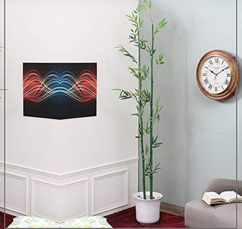 VRB Dec نبات شجرة البامبو الاصطناعي من VRB Dec Tm بأوراق وعصي بامبو أصلية وبوليستر بدون أصص ارتفاع تقريبي 5 أقدام كل أصص غير متضمنة عبوة من 5 قطع خضراء - Image 2