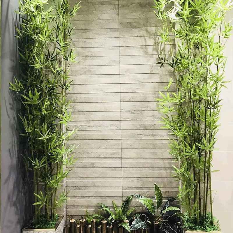 VRB Dec نبات شجرة البامبو الاصطناعي من VRB Dec Tm بأوراق وعصي بامبو أصلية وبوليستر بدون أصص ارتفاع تقريبي 5 أقدام كل أصص غير متضمنة عبوة من 5 قطع خضراء - Image 3
