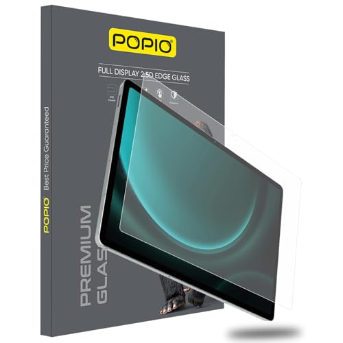 POPIO Militray Grade Tempered Glass Screen Protector for Samsung Galaxy Tab S9 FE Plus / S9+ / S10+ / S8 Plus / S7 FE 12.4 inch | 9H Hardness, HD Clear, Scratch Resistant, Bubble-Free Installation (1 Pack) - Image 1