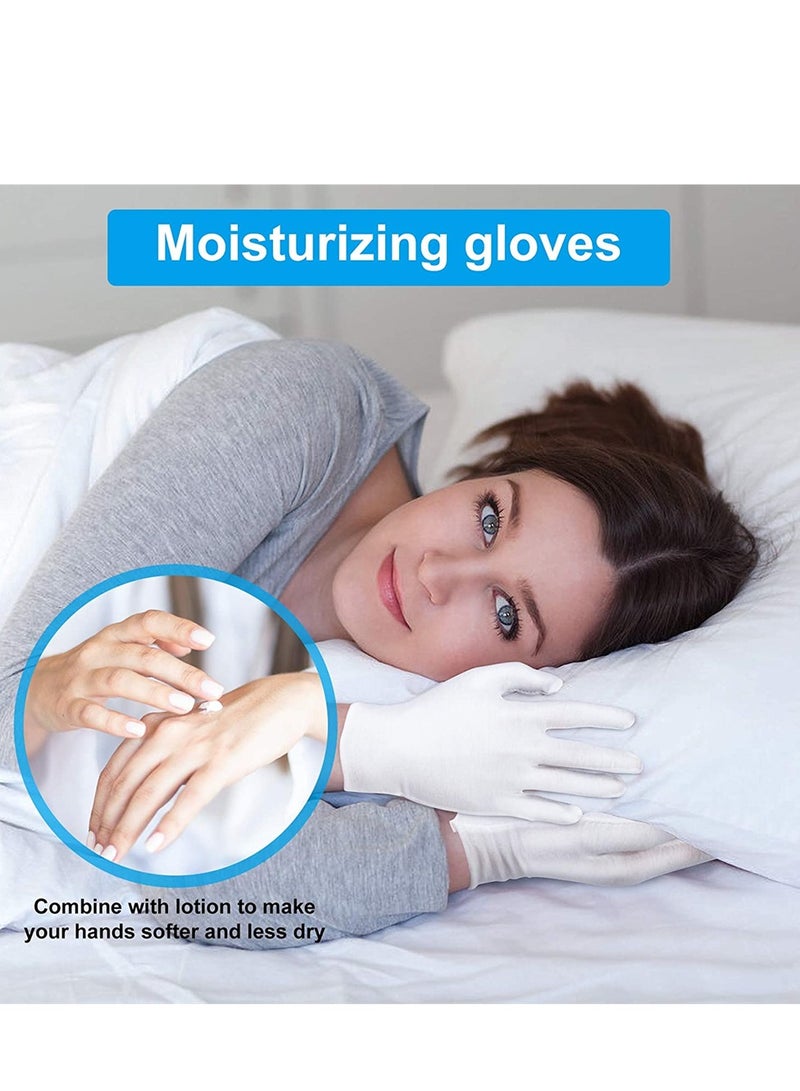 5 Pairs of White Cotton Gloves for Inspection, Jewelry, and SPA - Moisturizing Gloves for Dry Hands, Eczema Relief for Men & Women - Image 2