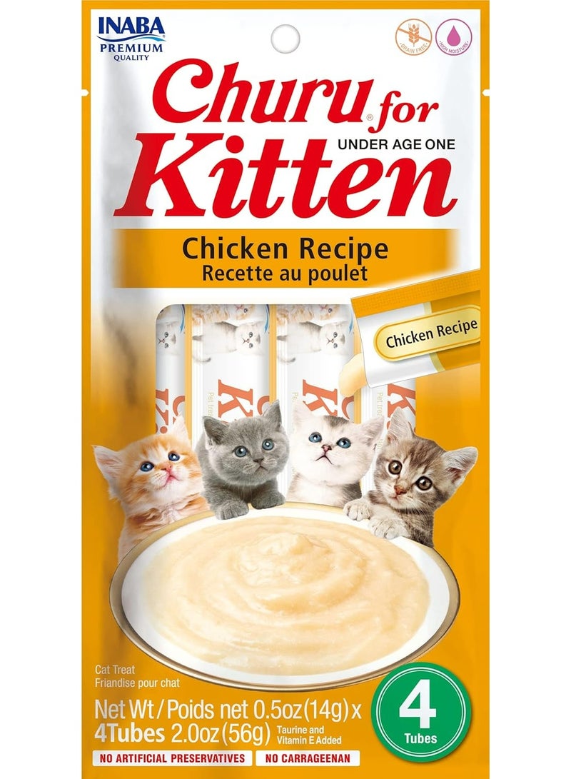 Inaba Churu Chicken Treat for Kitten 14 g, 4-Pack