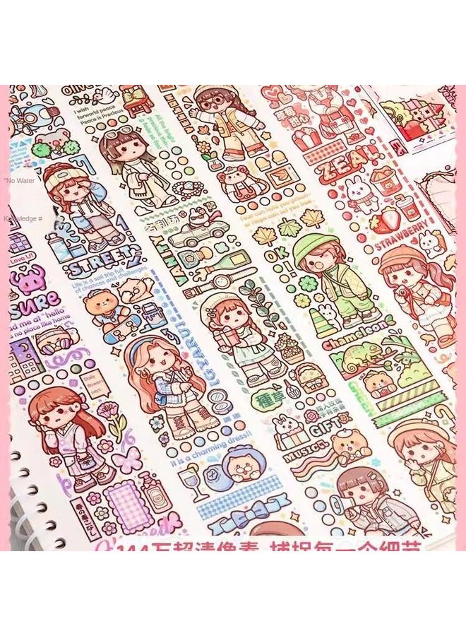 Bluejw Small Potato Hand Account Goo Card Suit Girl Toy Tape Sticker With Gift Box Hand Account Book Suit Material One - Image 5