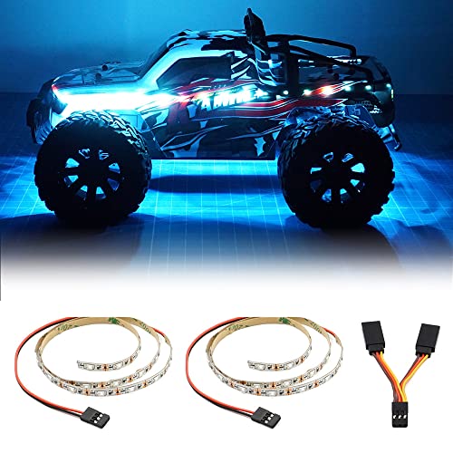 elechawk LED Light Strip for RC Fixed Wing Airplane Flying Wing Plane AR Wing Drone Model Car Truck Ice Blue - Image 1