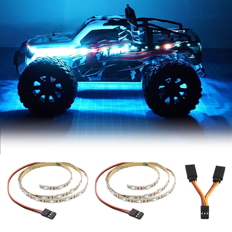 elechawk LED Light Strip for RC Fixed Wing Airplane Flying Wing Plane AR Wing Drone Model Car Truck Ice Blue - Image 2