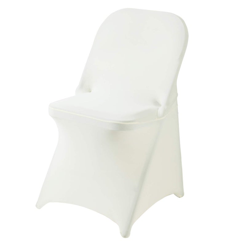 Ascoza Ascoza 20 Pack Ivory Spandex Folding Chair Covers in Stretch Washable Fabric for Wedding PartyHolidaysCelebration and Other Special Events 