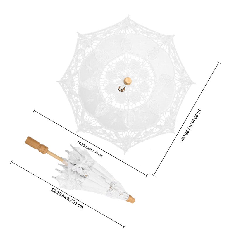 Wedding Lace Umbrella Parasol Wedding Photography Prop Wedding Decoration - Image 2