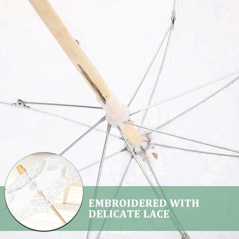 Wedding Lace Umbrella Parasol Wedding Photography Prop Wedding Decoration - Image 4