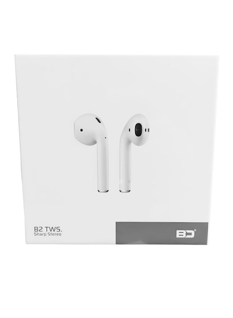 BD TWS Wireless Earphones with Hanging Rope and Wireless Charging Bluetooth 5.3 White - Image 3