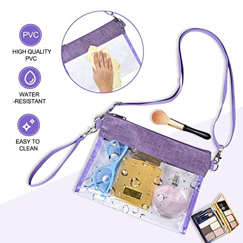 USPECLARE Clear Crossbody Bag Stadium Approved Transparent Purse for Work Concert Sports(Clear Blue) - Image 5