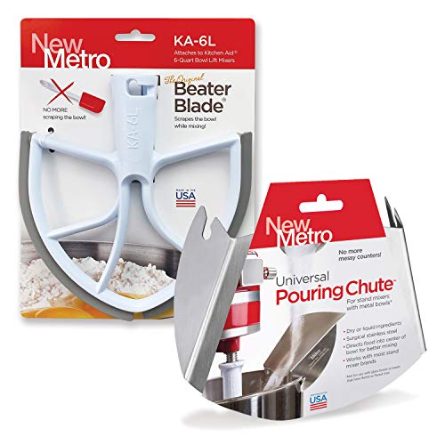 New Metro Design Original Beater Blade for 6 quart Bowl Lift Stand Mixer and Universal Pour Chute Set, , Made in USA - Image 1