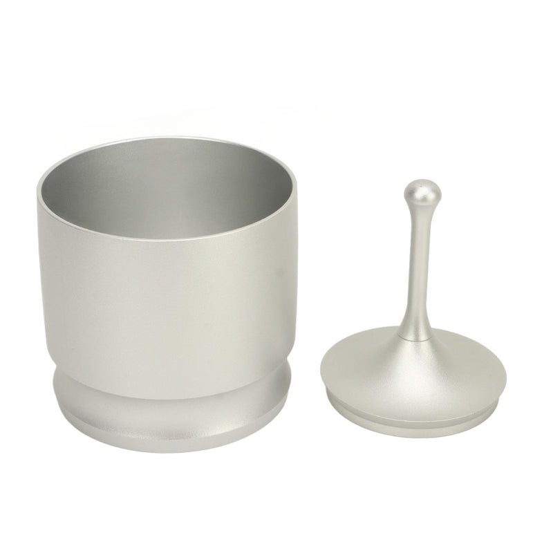 Aluminum Alloy 58mm Coffee Dosing Ring Press Powder Container Silver - Image 3