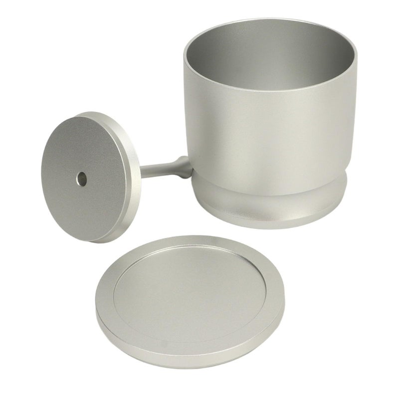 Aluminum Alloy 58mm Coffee Dosing Ring Press Powder Container Silver - Image 2