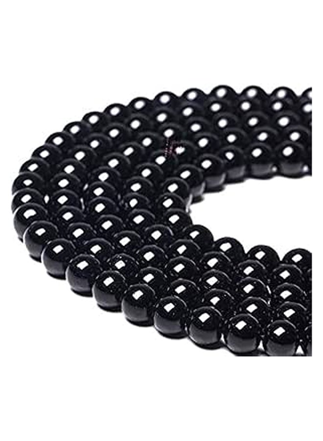Round Semi-Precious Healing Energy Beads Jet Stone, Black, 10mm  - Image 1