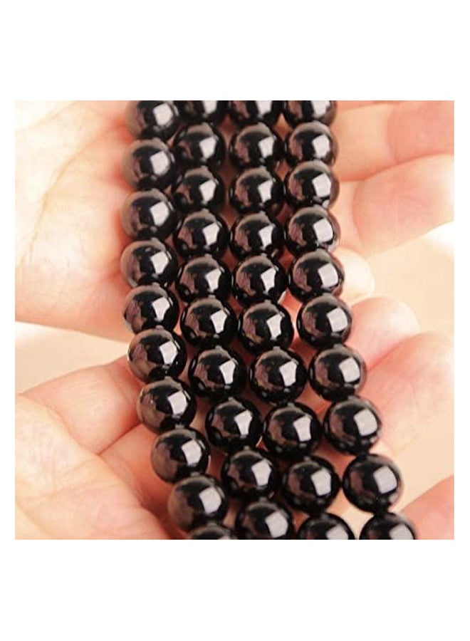 Round Semi-Precious Healing Energy Beads Jet Stone, Black, 10mm  - Image 4