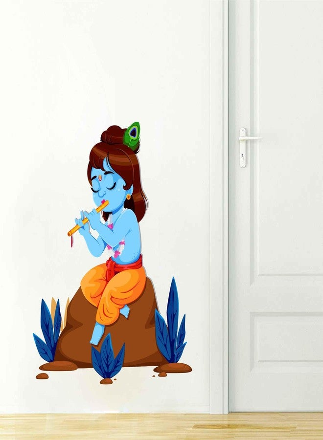 Wall Attraction Krishna with Flute Wall Sticker & Mural Sticker for wall Size - 50x60cm NBD32 - Image 2