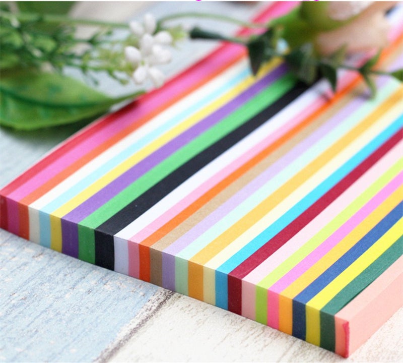 Mluchee 2340 Sheets Folding Stars Paper Strips Double Sided Lucky Colorful Stars 25 Colors Decoration Folding Paper for Thanksgiving Christmas Gifts Crafting Supplies, School Teaching, DIY Projects - Image 3