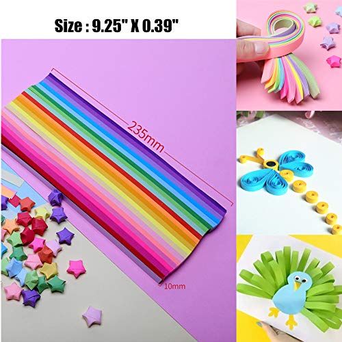 Mluchee 2340 Sheets Folding Stars Paper Strips Double Sided Lucky Colorful Stars 25 Colors Decoration Folding Paper for Thanksgiving Christmas Gifts Crafting Supplies, School Teaching, DIY Projects - Image 5