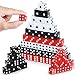 Hxezoc 50 Pieces Dice Set 16mm Standard Game Dices with Black White Red Acrylic 6 Sided Colored Bulk Casino Dice for Casino Theme Party Board Games Vegas Birthday Party Supplies Square Corner - Image 2