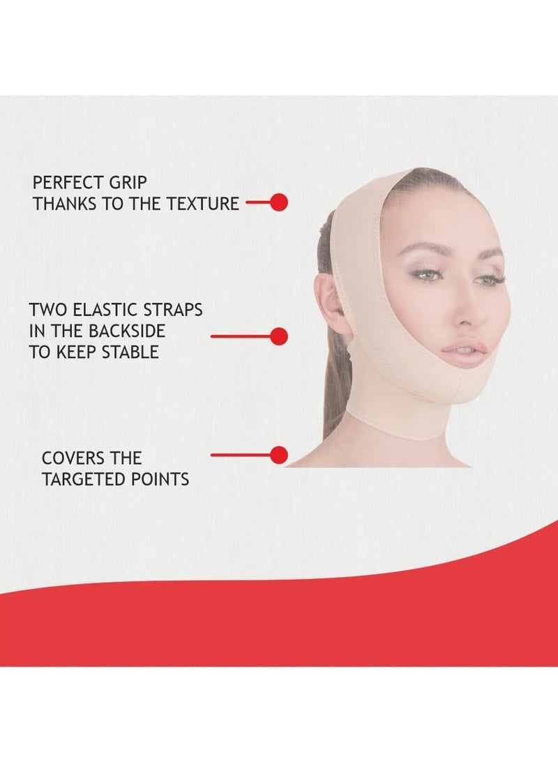 Post Surgical Chin Strap Bandage for Women - Neck and Chin Compression Garment Wrap - Face Slimmer, Jowl Tightening (L) - Image 5