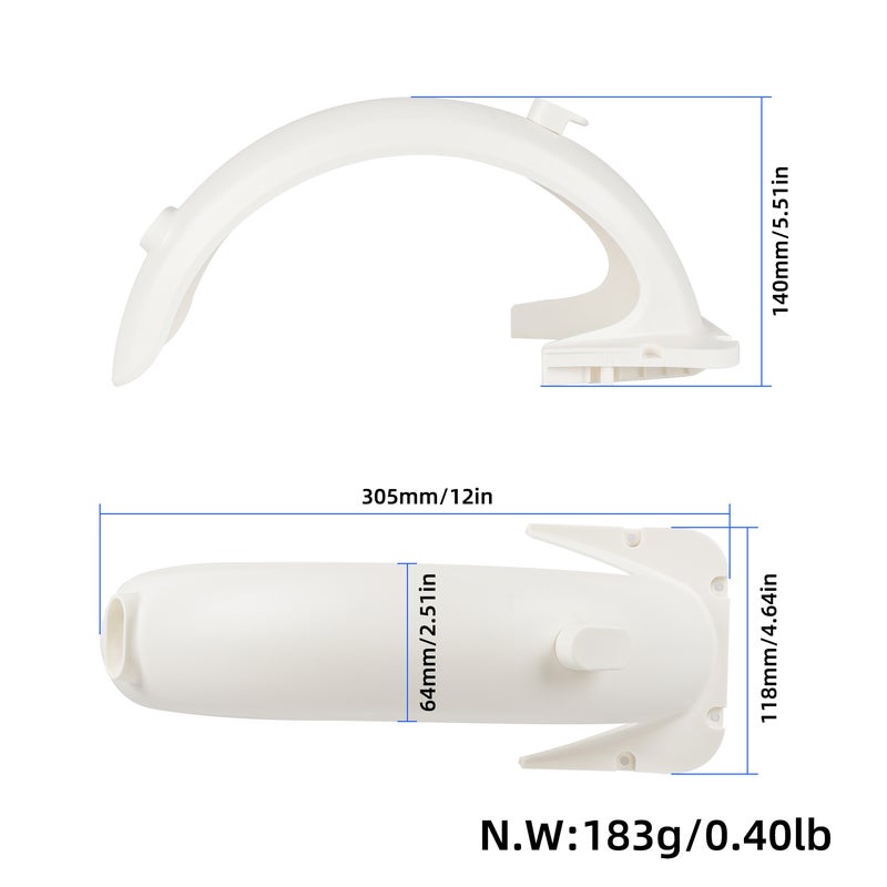 Rear Mudguard Kit Scooter Replacement Accessory with Rear Brake Light Compatible with G30 Max Electric Scooter - Image 2