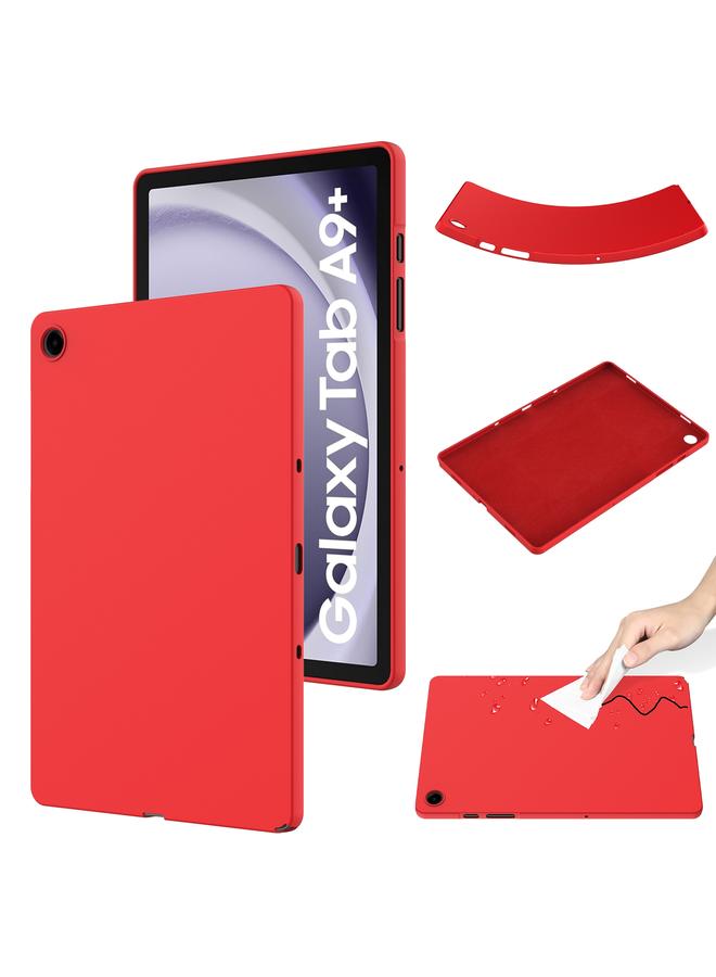 اس-توب جراب لجهاز Samsung Galaxy Tab A9+ اللوحي، مصنوع من السيليكون السائل المقاوم للصدمات بلون نقي - Image 1