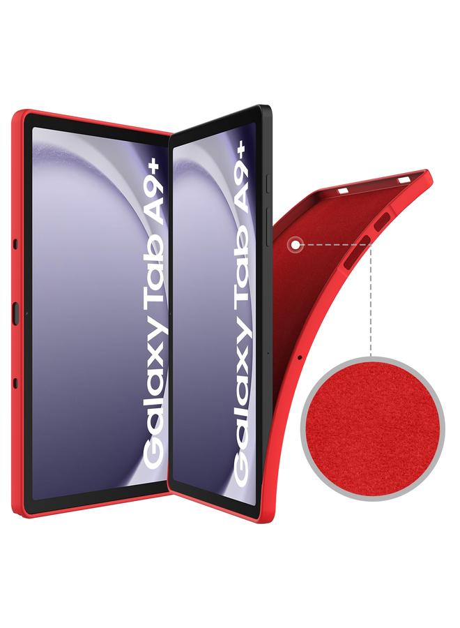 اس-توب جراب لجهاز Samsung Galaxy Tab A9+ اللوحي، مصنوع من السيليكون السائل المقاوم للصدمات بلون نقي - Image 3