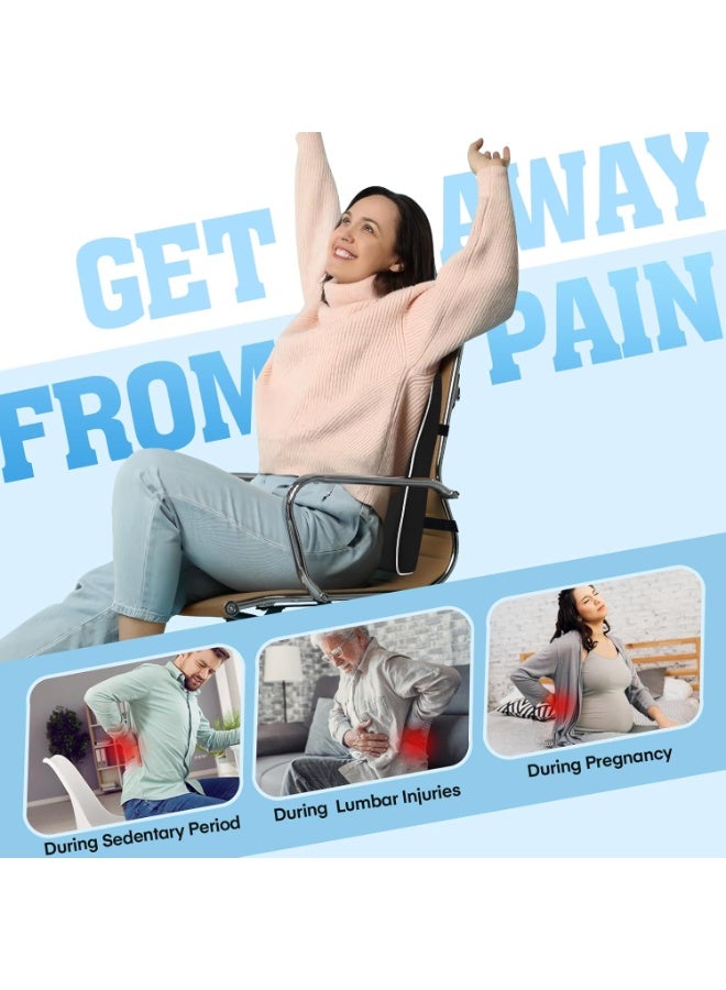 Ergonomic Memory Foam Lumbar Support Pillow for Office Chair & Car Seat - Orthopedic Back Cushion with Breathable Cover and Adjustable Straps for Posture Relief - Image 5