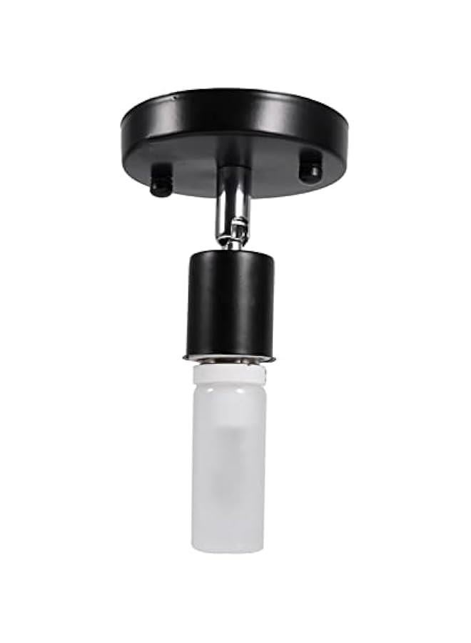 E27 180 Degree Modern Adjust Ceiling Lamp Wall Mounted Light Bulb Holder Socket, Vintage Industrial Ceiling/Wall Light Base Holder for Garage Basement Storage Room(Black) - Image 4