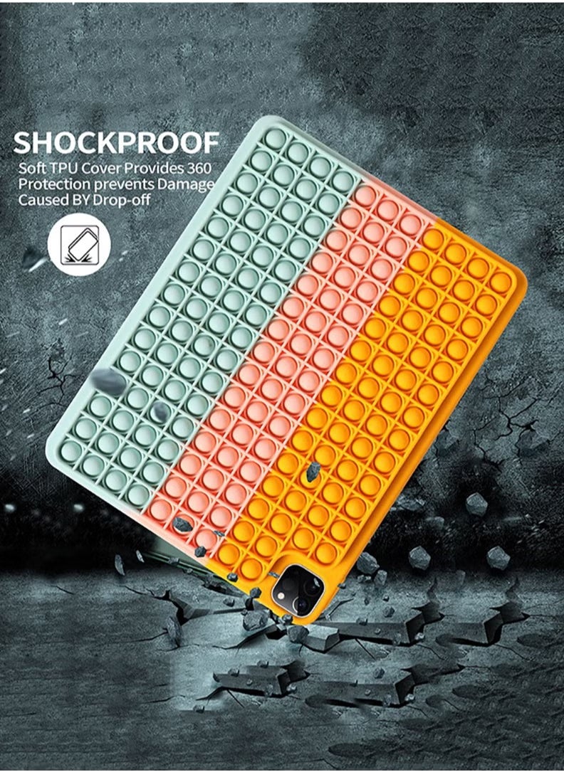 Pop It iPad Pro 11 Push Pop bubble Fidget Stress Toys Push Pop Bubble Protective iPad Case, Silicone Shockproof case