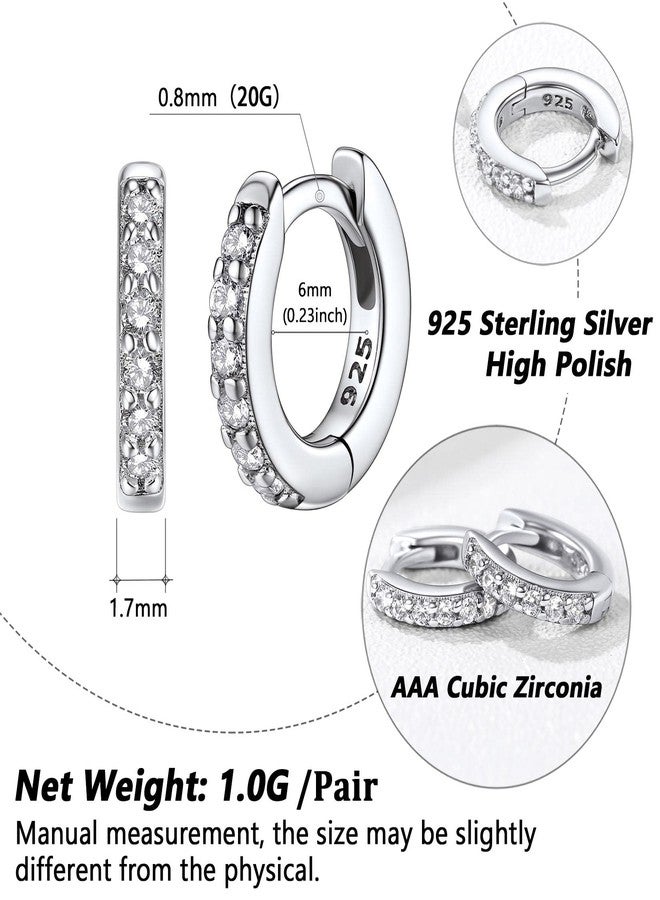 Silvora Women Hoop Earrings 6mm Small Huggie Sleeping Hoops Ear Charms Perfect Girlfriend Birthday Gift - Image 4
